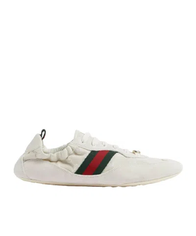 Gucci Shift Sneakers Embroidered Accents Low Top Sole In Neutral