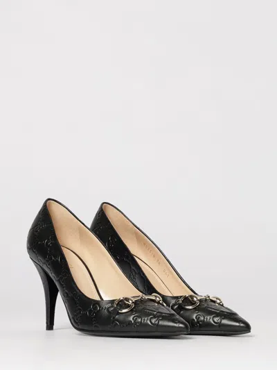 Gucci Calf Leather Bos Taurus Mid Heel Pumps In Animal Print