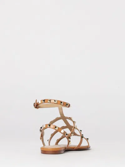 Valentino Garavani Valentino Rockstud Caged Leather Ankle Strap Sandal In Beige