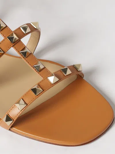 Valentino Garavani Valentino Rockstud Caged Leather Ankle Strap Sandal In Beige