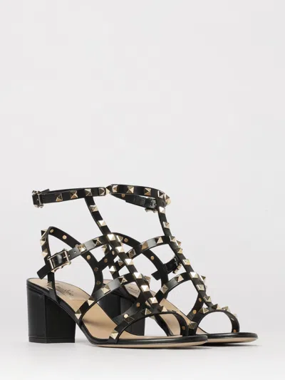 Valentino Garavani Valentino Rockstud Caged 60 Leather Ankle Strap Sandal In Black