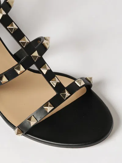 Valentino Garavani Valentino Rockstud Caged 60 Leather Ankle Strap Sandal In Black