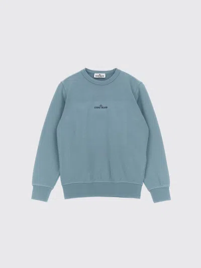 Stone Island Front And Back Print Sweatshirt In Blue