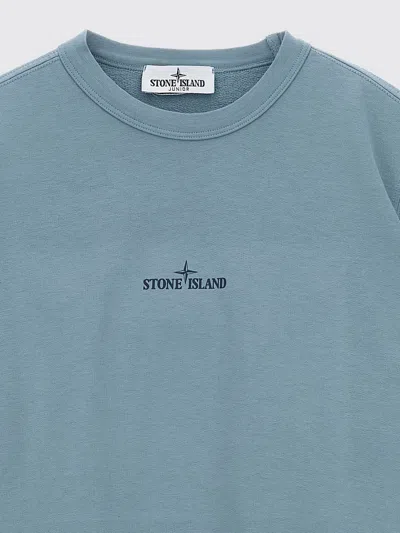 Stone Island Front And Back Print Sweatshirt In Blue