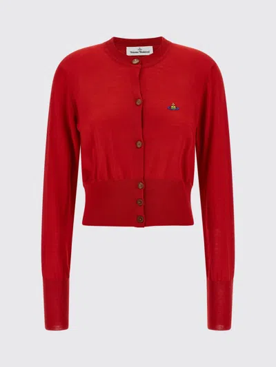 Vivienne Westwood Cropped Fitted Cardigan With Button-down Front In Red