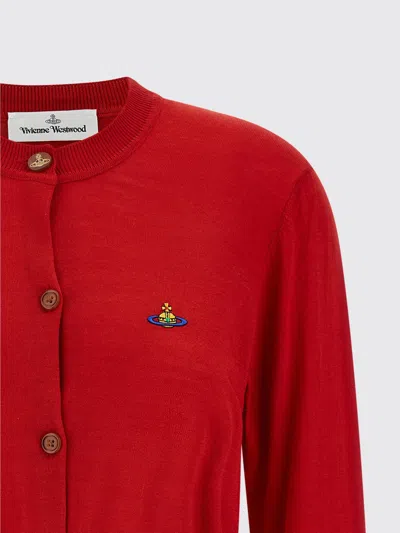 Vivienne Westwood Cropped Fitted Cardigan With Button-down Front In Red