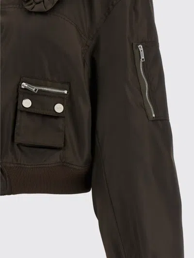 Ganni Duchesse Nylon Bomber Jacket In Brown