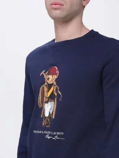 Polo Ralph Lauren Long Sleeve Fleece Society Bear Crewneck Sweatshirt In Multi