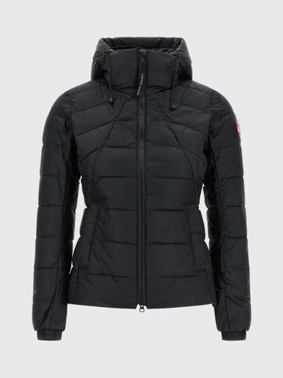 Canada Goose Quilted Padded Down Coat With Adjustable Collar In Black