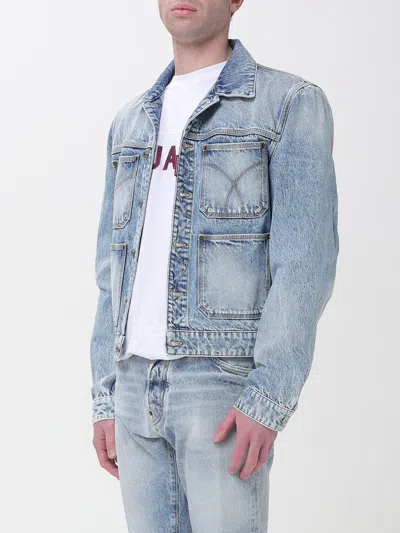 Dsquared2 Diagonal-wash Pockets Jacket In Blue