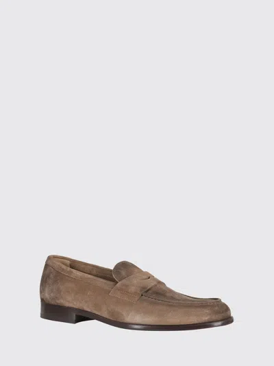 Doucal's Vintage Suede Loafer In Brown