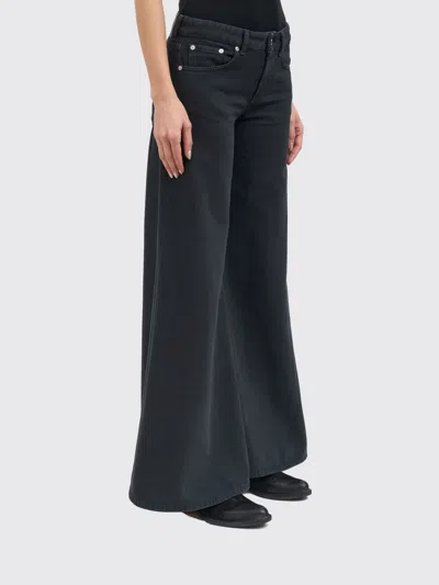 Dondup Marlen Wide Leg Denim Pants In Black