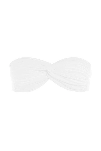 Norma Kamali Johnny D Bandeau Bikini Top In White