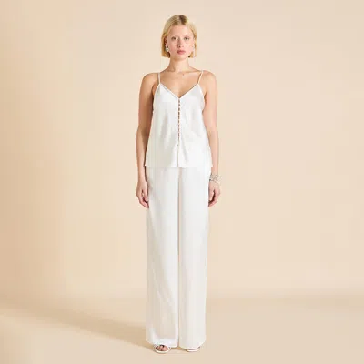 Olivia Von Halle Blair Ivory Camisole Set In White