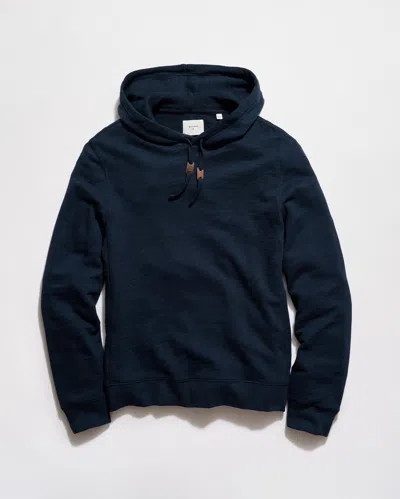 Billy Reid French Terry Hoodie Pullover In Blue