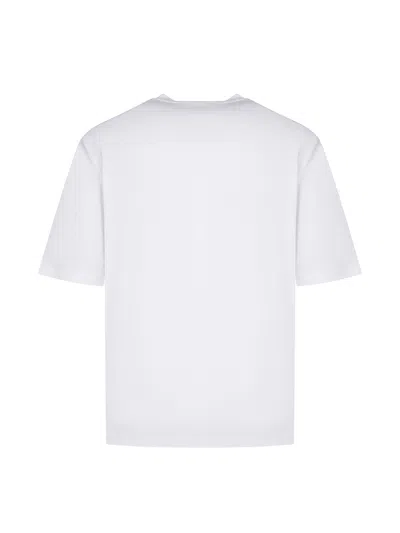 Dsquared2 White T-shirt With Logo Print On The Front In Cotton Man In White