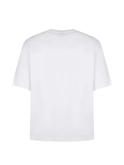 Dsquared2 Men White Crewneck T-shirt With Logo Lettering On The Front In Cotton Man In White