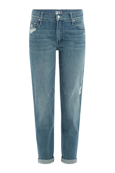 Mother The Dropout Cropped Jeans In Blue