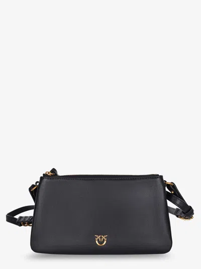 Pinko Baby Love Bag One Slouchy Leather Crossbody Bag In Black