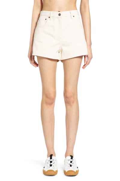 Valentino Garavani Vgold Shorts Bermuda And Short Beige In White