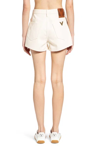 Valentino Garavani Vgold Shorts Bermuda And Short Beige In White