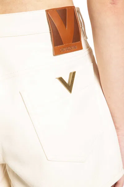 Valentino Garavani Vgold Shorts Bermuda And Short Beige In White