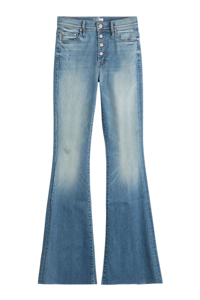 Mother Pixie Wide Leg Jeans In Blue