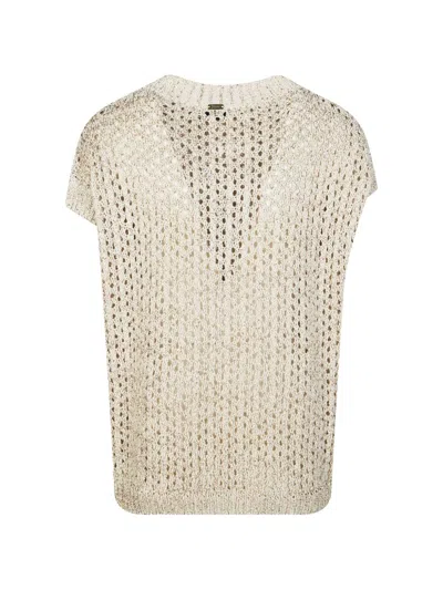 Herno Perforated T-shirt In Neutral