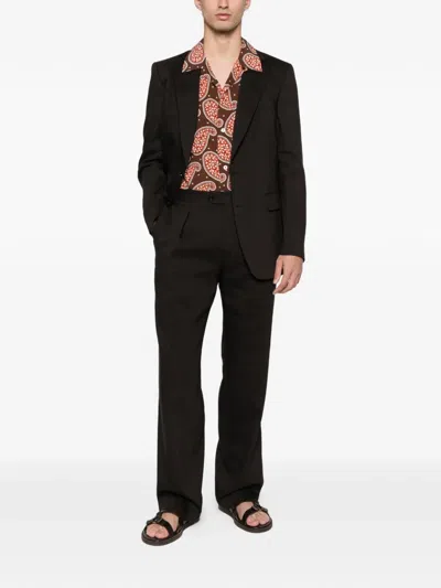 Fursac Buttoned Blazer In Black
