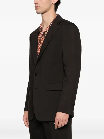 Fursac Buttoned Blazer In Black