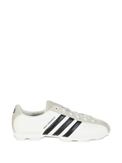 Y-3 Field Leather And Suede Sneakers In White