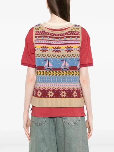 Garçon By Garçon Patterned Knitted Vest In Multi