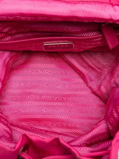 Pre-owned Prada 2013-2025 Tessuto Drawstring Backpack In Pink