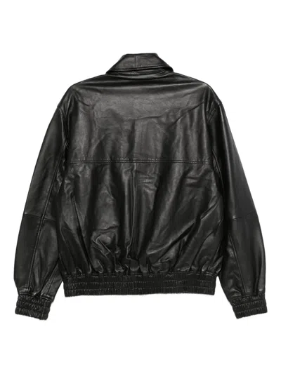 Studio Nicholson Piston Leather Jacket In Black