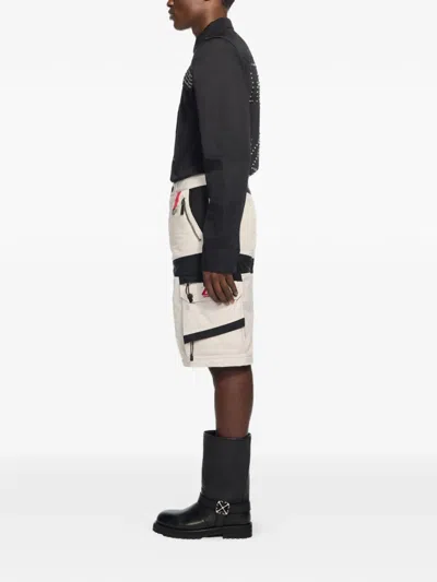 Off-white Zip-pockets Panelled Cargo Shorts In Multi