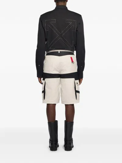 Off-white Zip-pockets Panelled Cargo Shorts In Multi