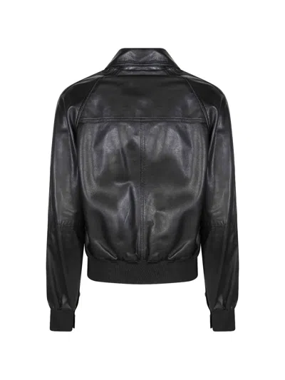 Pinko Collared Bomber Jacket In Black