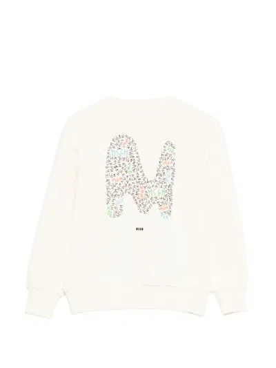 Msgm Logo-print Sweatshirt In White