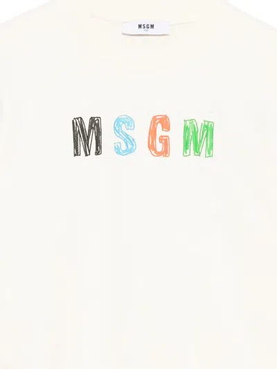 Msgm Logo-print Sweatshirt In White