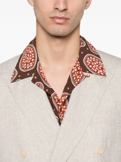 Fursac Buttoned Double-breasted Suit In Neutral