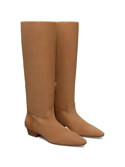 Stuart Weitzman Stassi Square-toe Boots In Brown