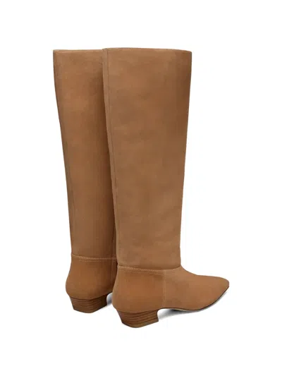 Stuart Weitzman Stassi Square-toe Boots In Brown