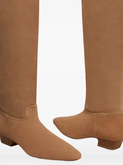 Stuart Weitzman Stassi Square-toe Boots In Brown