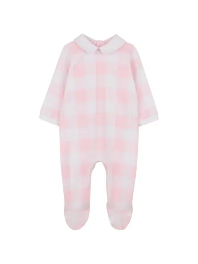 Marc Jacobs Checked-pattern Collared Babygrow Set In Pink