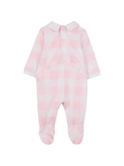 Marc Jacobs Checked-pattern Collared Babygrow Set In Pink