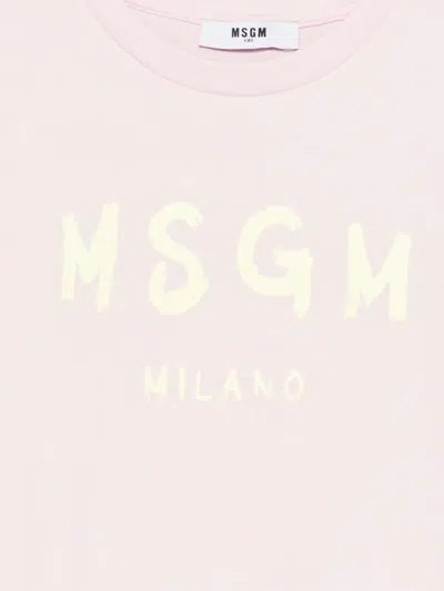 Msgm Short-sleeve T-shirt In Pink