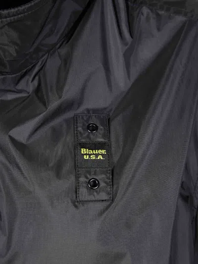 Blauer Logo Zip-up Jacket In Black