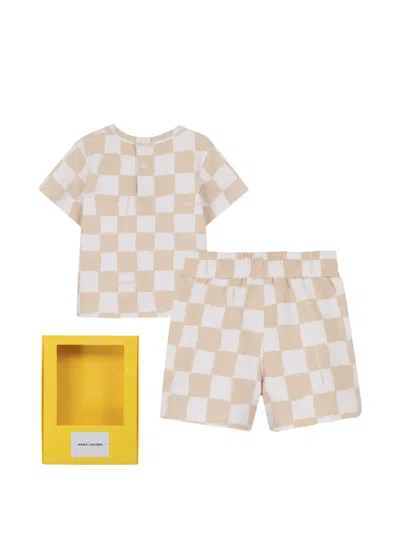Marc Jacobs Checkerboard Label-patch Tracksuit Set In Neutral