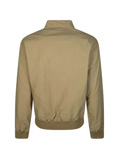 Barbour Royston Button Zip Bomber Jacket In Neutral