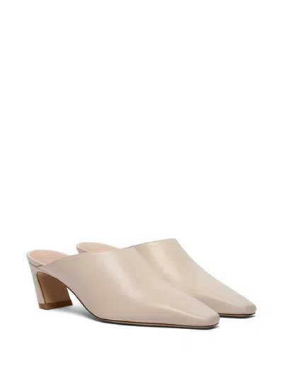 Stuart Weitzman Stasso Square-toe Mules In Neutral
